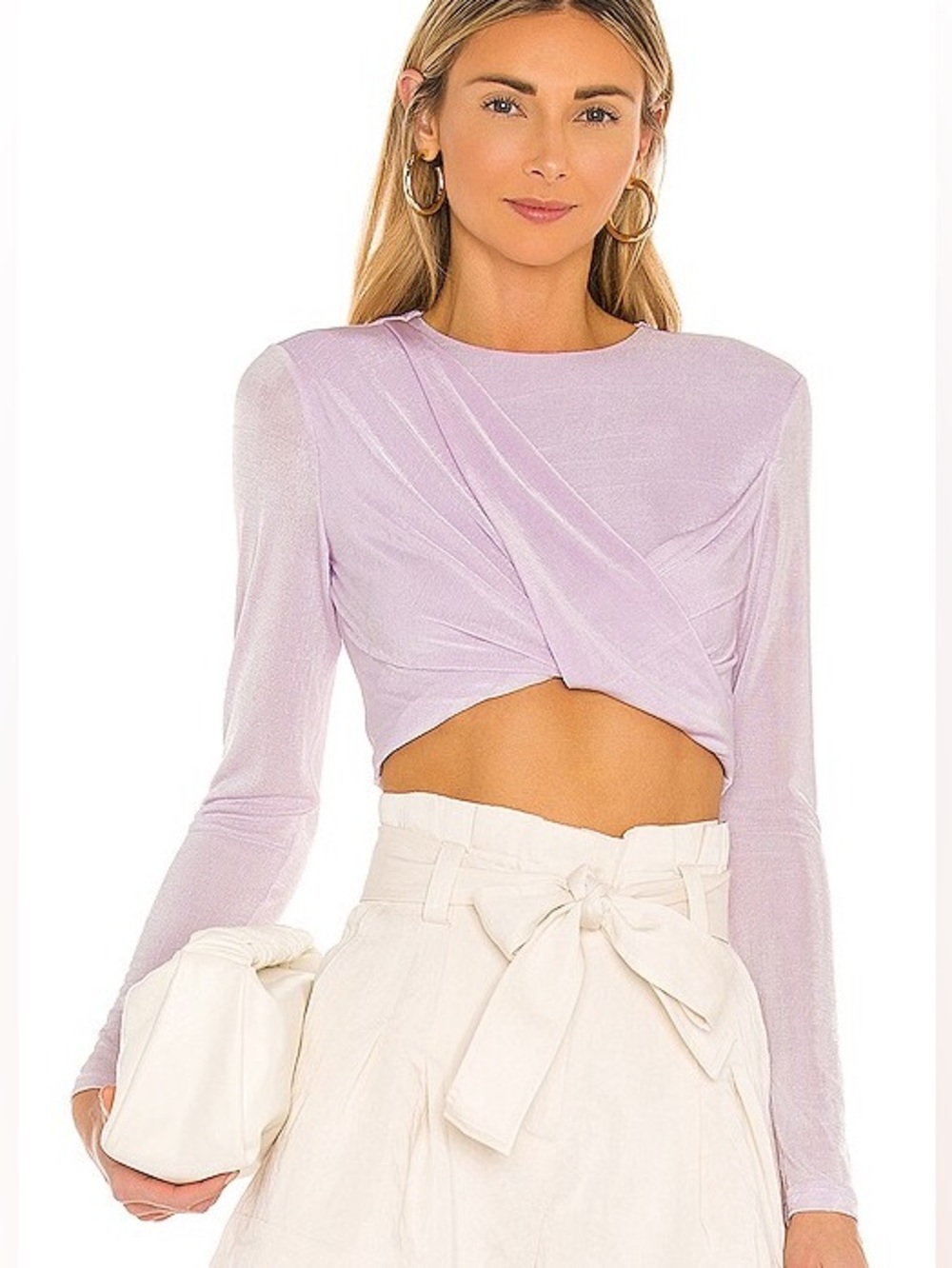 Significant Other Revolve Twist Evelyn Crop Top in Lilac